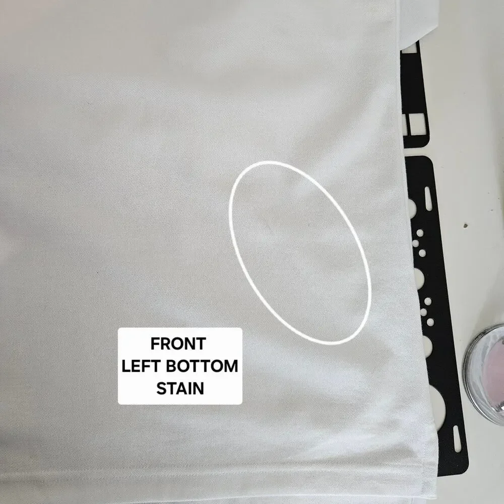Psycho Bunny Big and Tall‎ Classic White Polo | Men's 4XLT | MULTIPLE STAINS